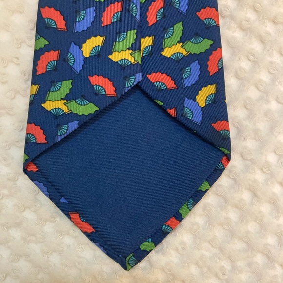 Vintage Hermes Japanese Fans Print Silk Tie - Picture 4 of 4